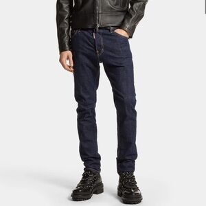 DSQUARED2 Cool Guy Jean in Dark Wash Denim logo print slim-fit jeans size 48